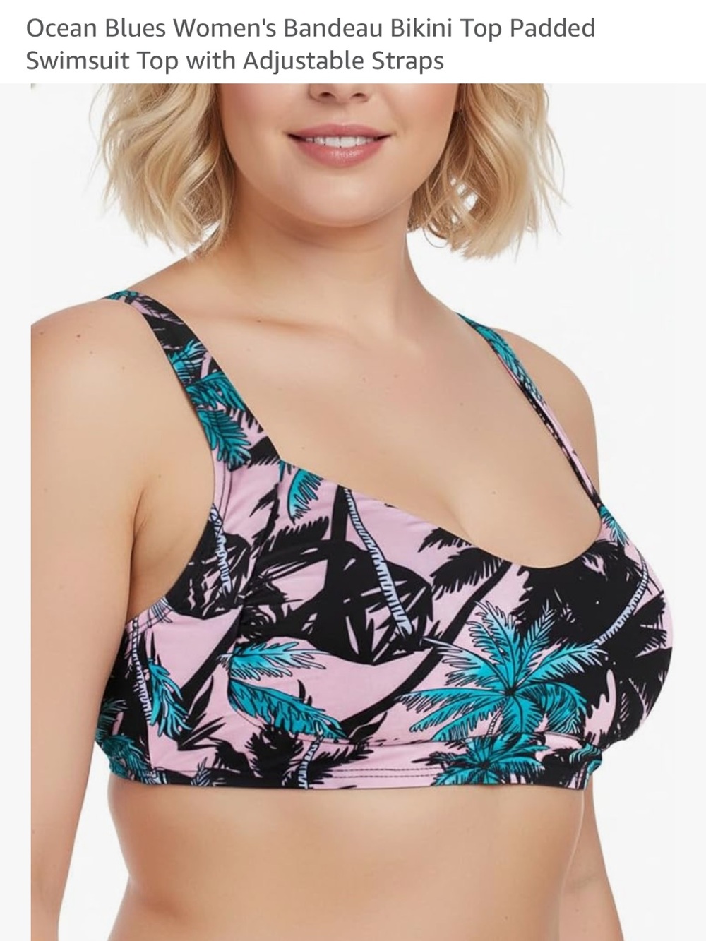 Ocean Blues Tropical Leaf Swim Top